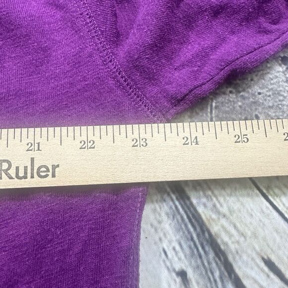 Lands End Sweater Womens Sz.L 14-16 Purple Longer Cow Neck 3/4 Sleeve Tunic - Picture 6 of 9